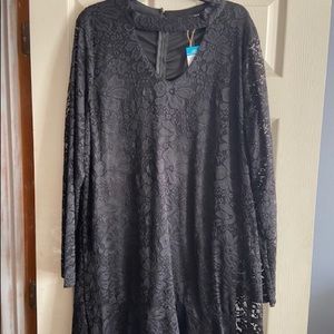 ✔️Long Sleeve Lace Little Black Dress